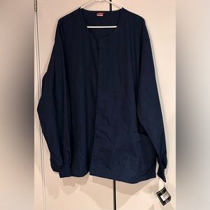 NWT Dickies Navy Medical Uniform Snap front Two Front Pockets. Size 2XL